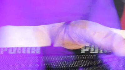 Amateur bloke is flashing his hard phallus in this close-up video
