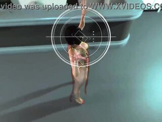 Marvelous Ada Wong in a transparent costume dances in the Umbrella office