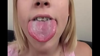 LEAH LUV Sexy 19 YO Blonde Big Cock POV Blowjob and Cum Facial