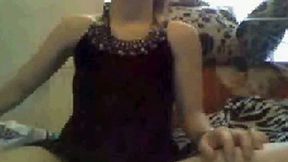 My naughty 18 years girlfriend shows me her black undies on webcam