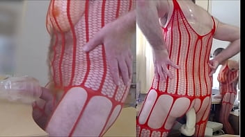 2-sides fuck in red fishnet - Kong to asshole &amp_ dick to Ice Lady - part1