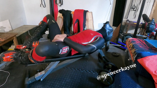 Polishing my Exercise Bench in Wetsuit and Gear