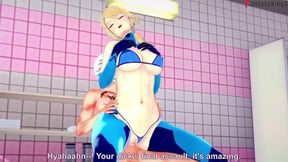 samus bikini sex - red - metroid - full & pov on sheer & ptrn: fantasyking3