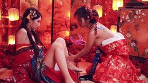 Under the Kimono - Two Sluts Fuck Hard and Loud.