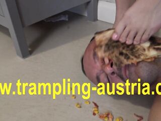 pizza trample on his face