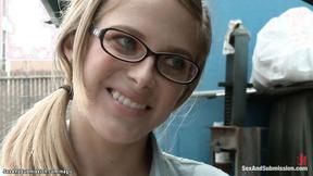 ”Gagged tied blonde fisted & ravaged”