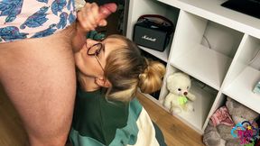 Slutty Family! Stepfather Massively Poured Semen on My Face. Deep Throat