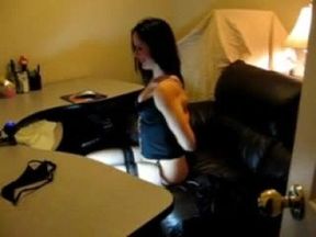 Girlfriend strips out of lingerie and bates for a stranger