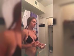 young gabbie carter teasing her big tits on periscope