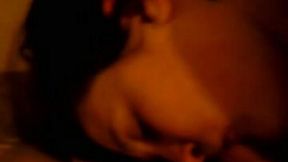 My dark-haired wife sucks my weiner awkwardly in POV clip