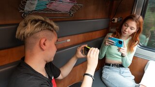 Tight anal fucking with a skinny girl during a train ride