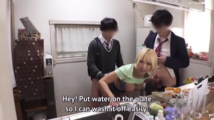 English subbed Cooking, laundry, sexual relief. A busty blonde gal mom living a morning life of continuous sex with her 10 sons. Alice Otsu