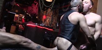Leather studs find themselves in the dungeon and have fun