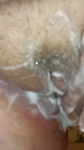 Must-see moment from &quot;Mature mom washing her big tits, ass and hairy pussy before sex.&quot;