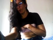 latin girl in public doing a erotico video for her bf