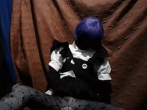 Black zentai Maid costume (Masturbation scene)