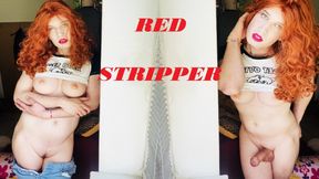 Red stripper with huge cock and tits by Anna Rios