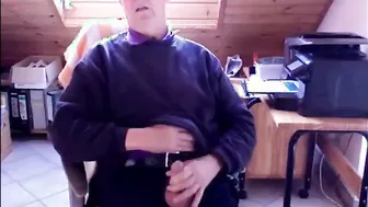 Daddy grandpa enjoys solo masturbation and handjob