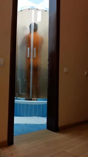 Wank in Shower Room