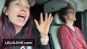 Hot Girl talking all about behind the porn scenes while riding passenger in RV sharing details from candid daily life - Lelu Love
