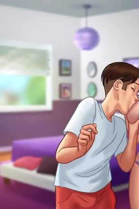 Blowjob Scene with Cumshot - Summertime Saga