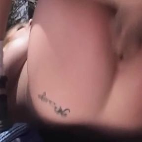 Mature Blonde MILF Sucks Cock Outdoors and Spreads Wet Pussy