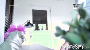 ”Webcam Catches Bombshell Masturbating Nanny”