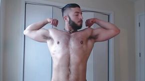 Hairy Muscled Stud Shows Off