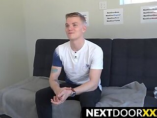 Young Kyle Brant touching himself and jerking off his thick dick