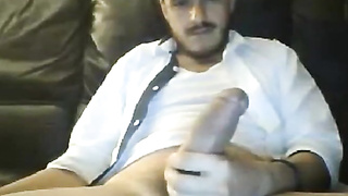Massive Man sausage Brazilian Man Pours out with Jizm on Web cam
