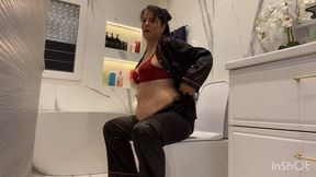 Ploop in toilet and lots of farts