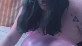 20 minutes 67 inch cattex balloon non-pop humping fucking vibrator fun!