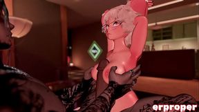 Demonic mouse girl sucks and rides demon e-boy in VRChat