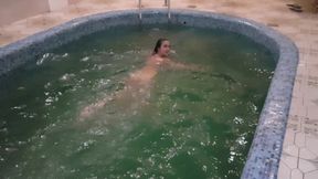 Girl Jumps Naked Into the Pool