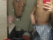big dick swinging in bedroom mirror.spacecatusa live.iA