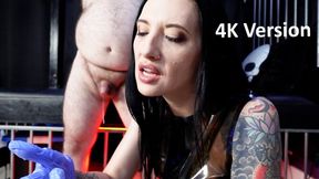Mean Girl Kristy Lee Makes the Chastity Slave Eat His Own Cum (4K Version)