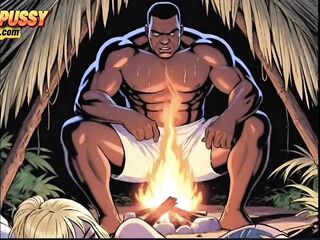 Hawt White Wife Tastes a Large Ebony Dick in Front of Her Cuckold Spouse. Toon Comic Story