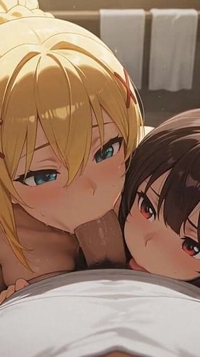 Kazuma Fucks Megumin and Darkness in Konosuba Ai