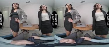 Intimate VR Experience - Boss Harley Haze Observes You with Her Wife Dharma Jones in the Office - POV Adventure