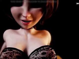 Auntie Cass gives a blow job underneath the table and gets her vagina rammed - CG
