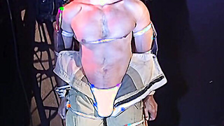 Beefy throat folded guy suffers raunchy torture from domineering fellow
