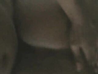 Slow mo of large black booty taking knob
