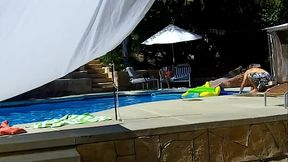 LEXI BLOOM Cute Petite Girl Tied Up Bondage and Fucked Poolside and Get Facial