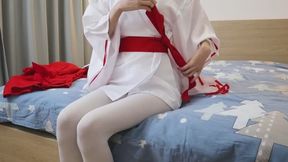 White-stockinged fox spirit at the shrine