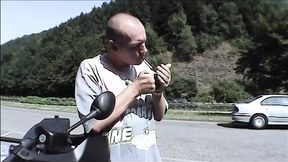 Parking Lot Blowjob for Motorcyclist