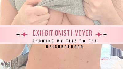Neighbors Get a Morning Tittie Show - Exhibitionist / Voyer