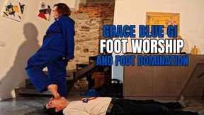 Grace blue gi foot worship and foot domination