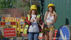 Sexy female construction worker gets fucked balls deep