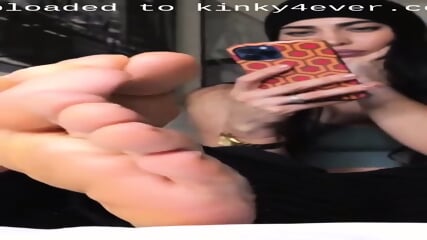 Brunette Hottie With A Winter Hat Exposing Her Gorgeous Feet And Toes  Kinky4Ever