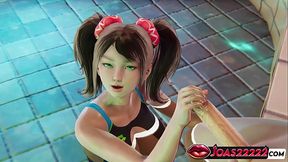 3D Hentai Itsuki Rule 34 Animation at Pool Party &ndash_ Big Dick Handjob Stimulation and Only Tongue Lick No Hands Teasing